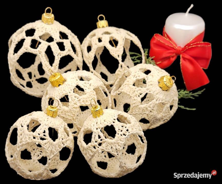 Bombki ażurowe ręcznie wykonane kpl6 Krzywaczka