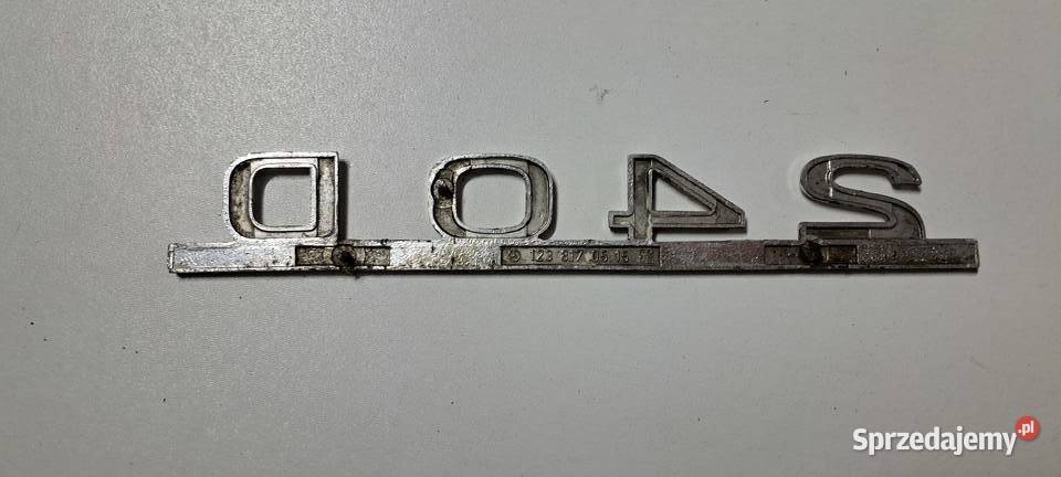 Emblemat 240D 1238170515 Mercedes W115 W123 pomorskie Luzino