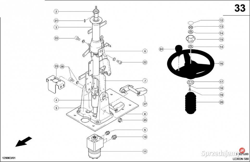 Claas Lexion 580 KOLUMNA KIEROWNICY 0005464027 Pozostałe Jastrzębniki