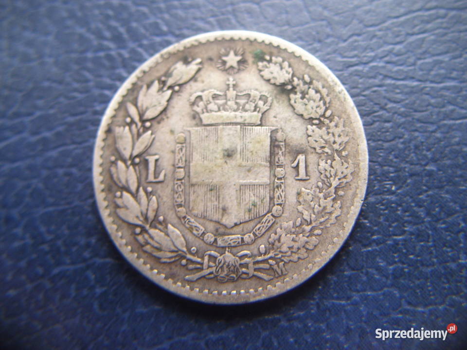 Stare monety 1 lir 1887 Włochy srebro