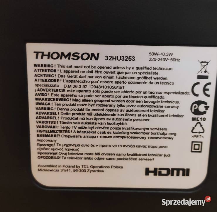 Telewizor THOMSON HD Ready TV 32 LED 4x HDMI USB