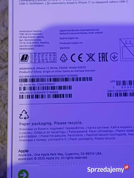 iPhone 17 256 GB Ząbki