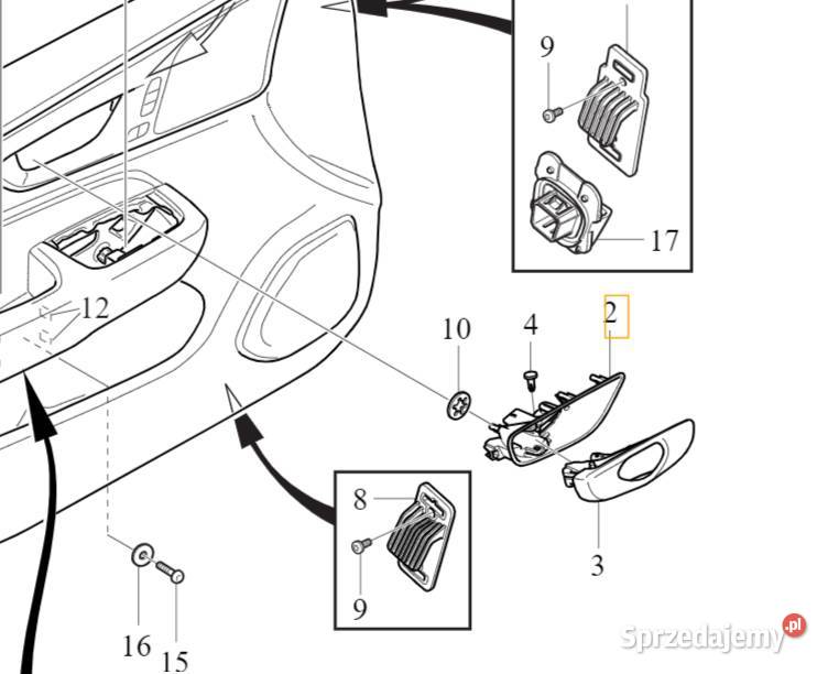 VOLVO S60 V60 II XC60 II lewa klamka wewnetrzna Bielany Wrocławskie
