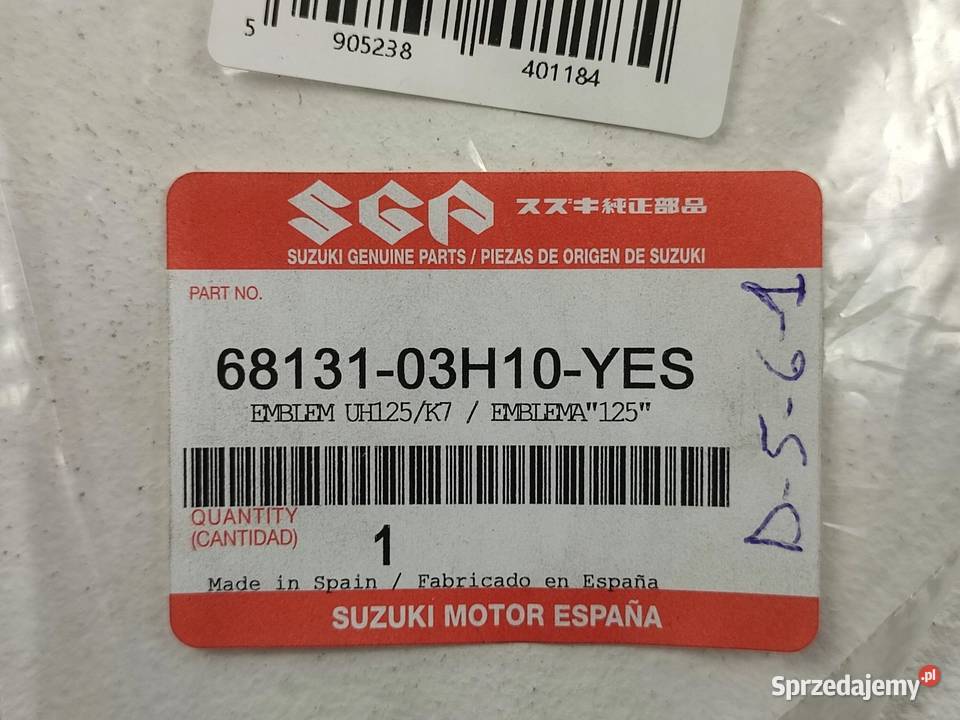 NAKLEJKA 125 LEWY BOCZEK SUZUKI UH125 BURGMAN lubelskie