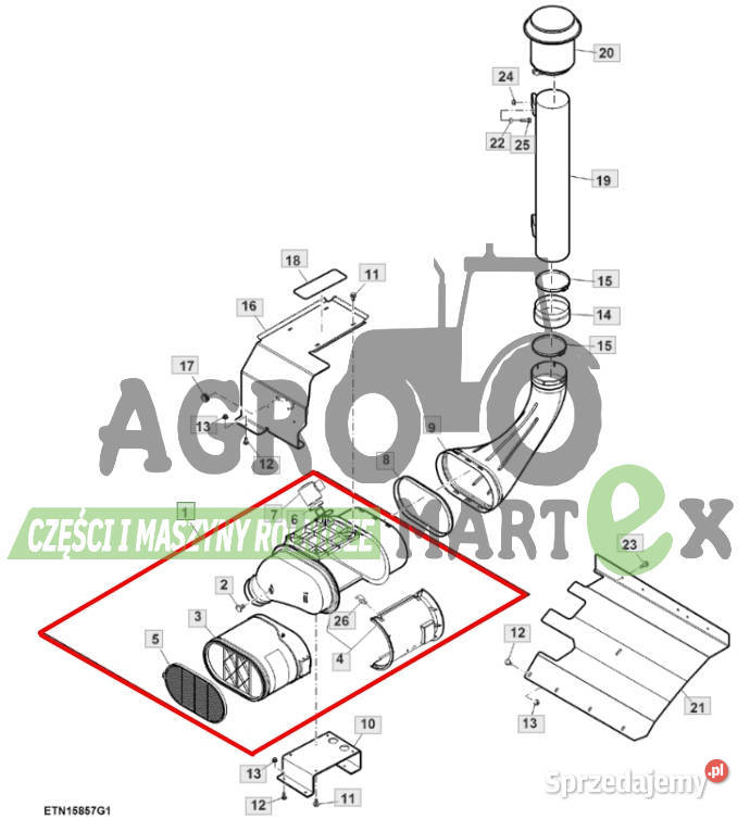 RE312944 OBUDOWA FILTRA POWIETRZA SILNIK 9R KPL Wichrów sprzedam