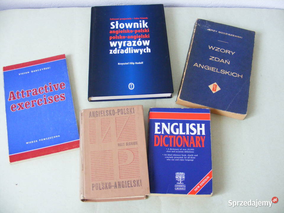 English Dictionary + Attractive exercises + Wzory zdań angie
