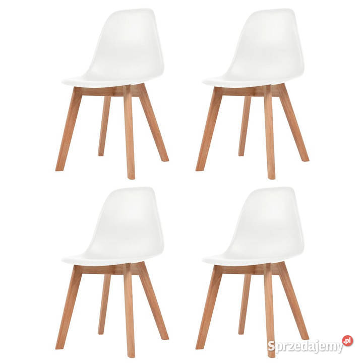 Krzesła stołowe 4 białe plastikowe WM244772