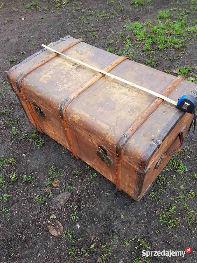 Duży piękny przedwojenny kufer podróżny Barlinek