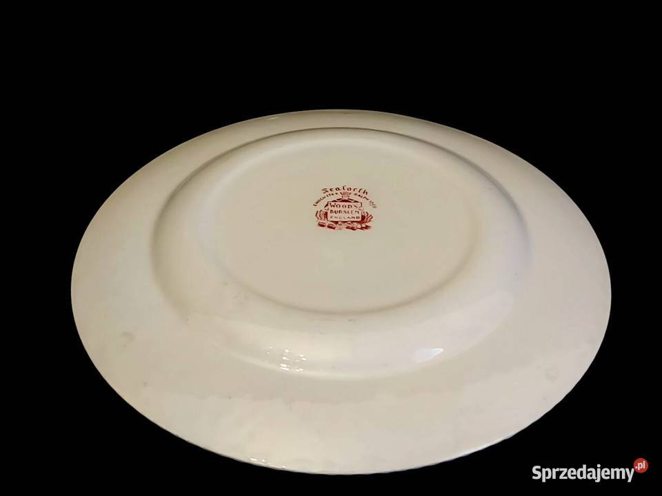 Talerz deserowy angielski Woods Burslem Seaforth Porcelana i szkło