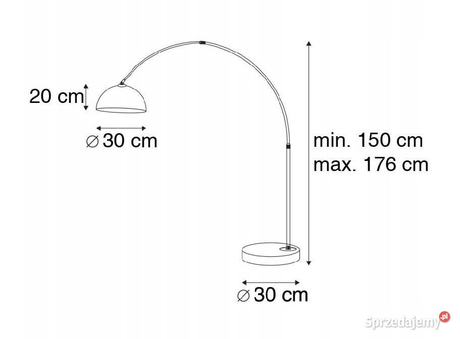 Lampa podłogowa łukowa QAZQA Arc Basic Chrom Bytom