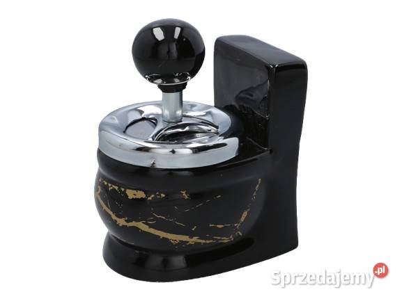 Czarna Popielniczka w Kształcie Kibelka Toalety Ostrowy nad Okszą