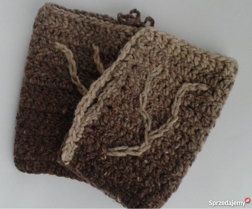 Rękawiczki mitenki wełniane na szydełku Dodatki Dodatki Białystok sprzedam