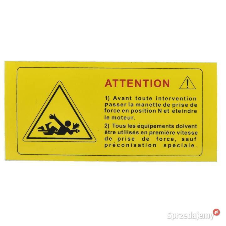 Naklejka ostrzegawcza WOMPTO 125 x 60 mm UWAGA Tajęcina