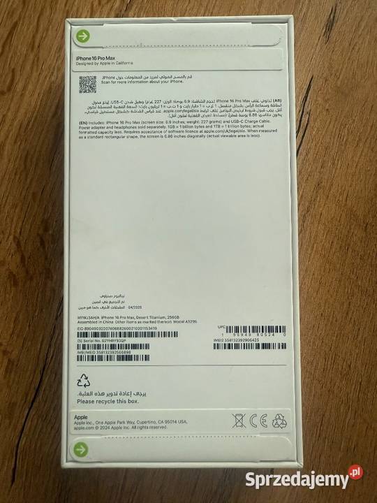 NOwy Smartfon Apple iPhone 16 Pro 8 GB 256 GB 5G Wrocław