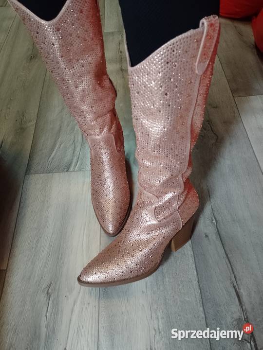 4243 Gold Rose Różowe bogato zdobione Kozaki małopolskie Kraków