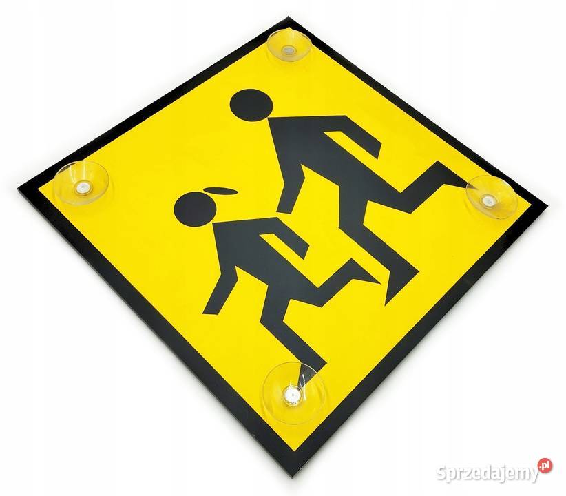 Tablica UWAGA DZIECI 30x30 z przyssawkami TWARDA Tuning wizualny Kobierno