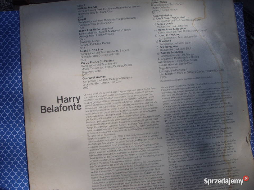 Winyl LP HARRY BELAFONTE AMIGA Wołów sprzedam