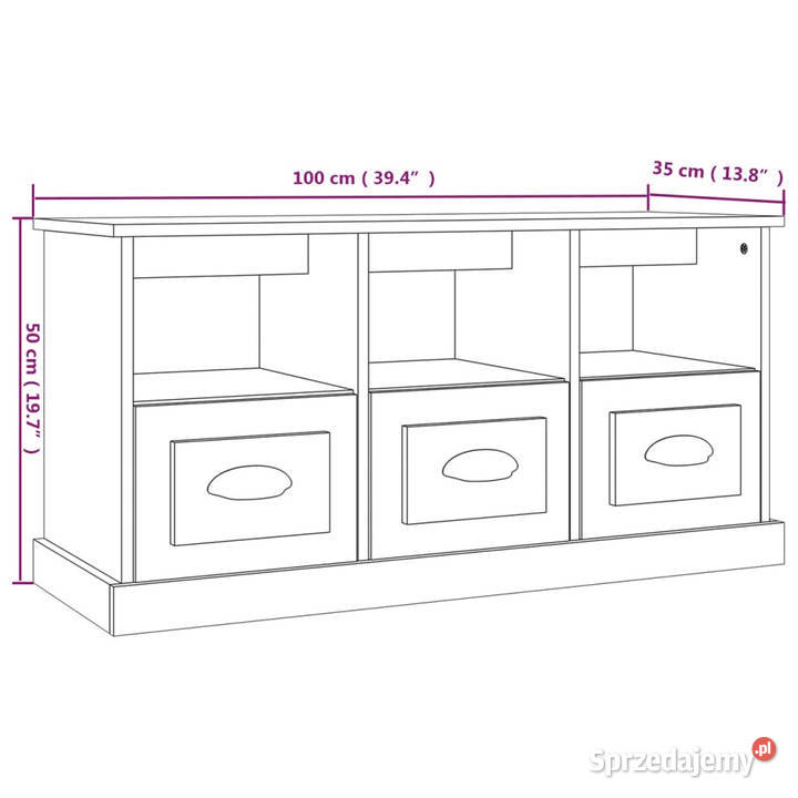 Szafka pod TV wysoki połysk biała 100x35x50 mazowieckie