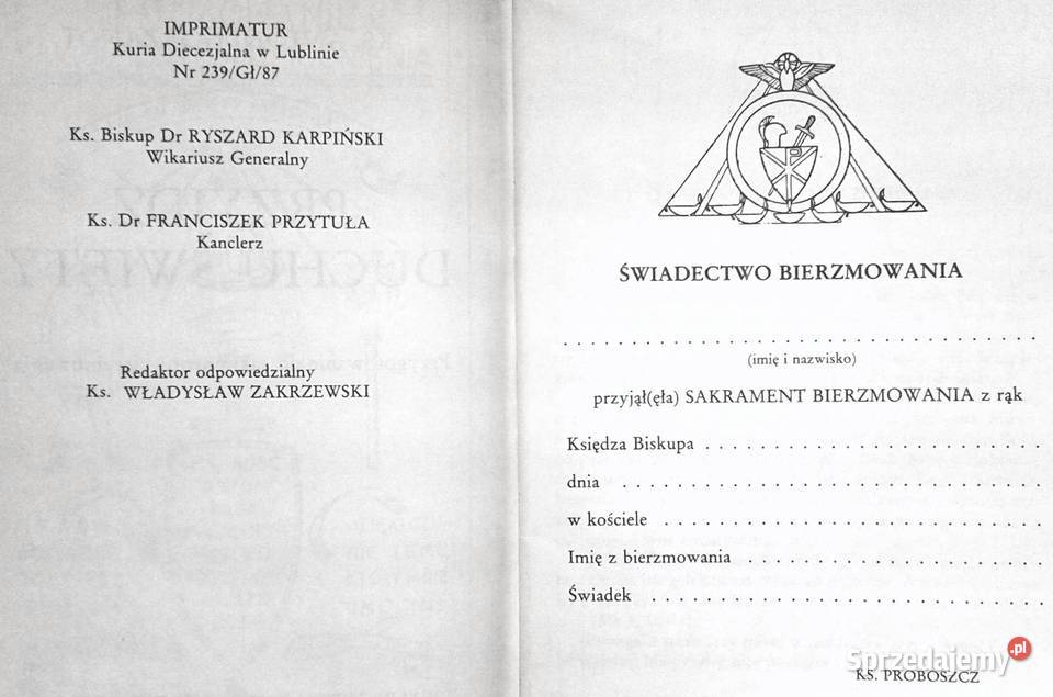 Przyjdź Duchu Święty ks Antoni Gorzandt lubelskie Chełm