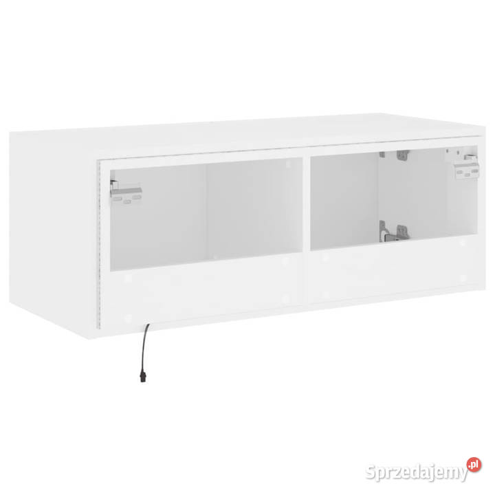 Ścienna szafka TV z LED biała 80x35x31 WM837281 Warszawa