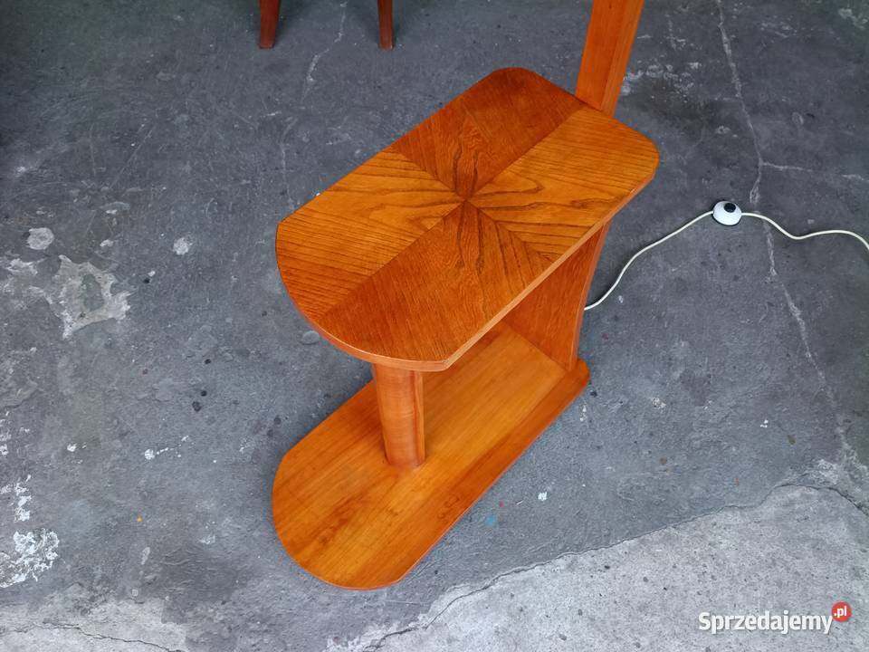 Lampa podłogowa ArtDeco z wbudowanym stolikiem z