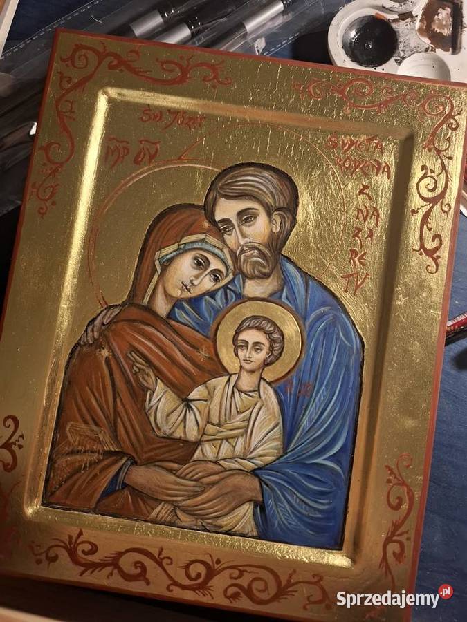 Święta Rodzina ikona pisana na desce lipowej Szczecin