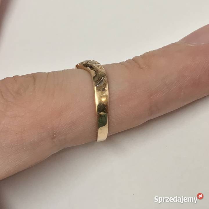 Złoty PIERŚCIONEK z różowego ZŁOTA 585 14K złoto mazowieckie