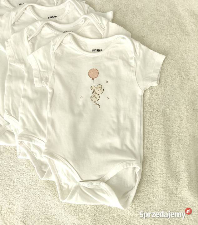 Body niemowlęce Sinsay 62 bawełna białe Bluzki, koszulki i kaftaniki Szczecin