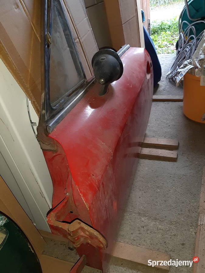 Drzwi czerwone Fiat 124 Spider 1966 1982 lewa osobowe Głuchołazy sprzedam