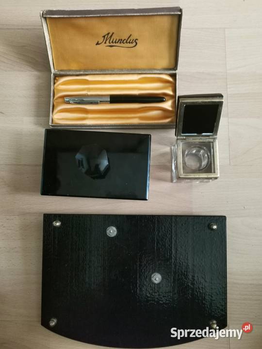 Stary polski przybornik na biurko Art Deco