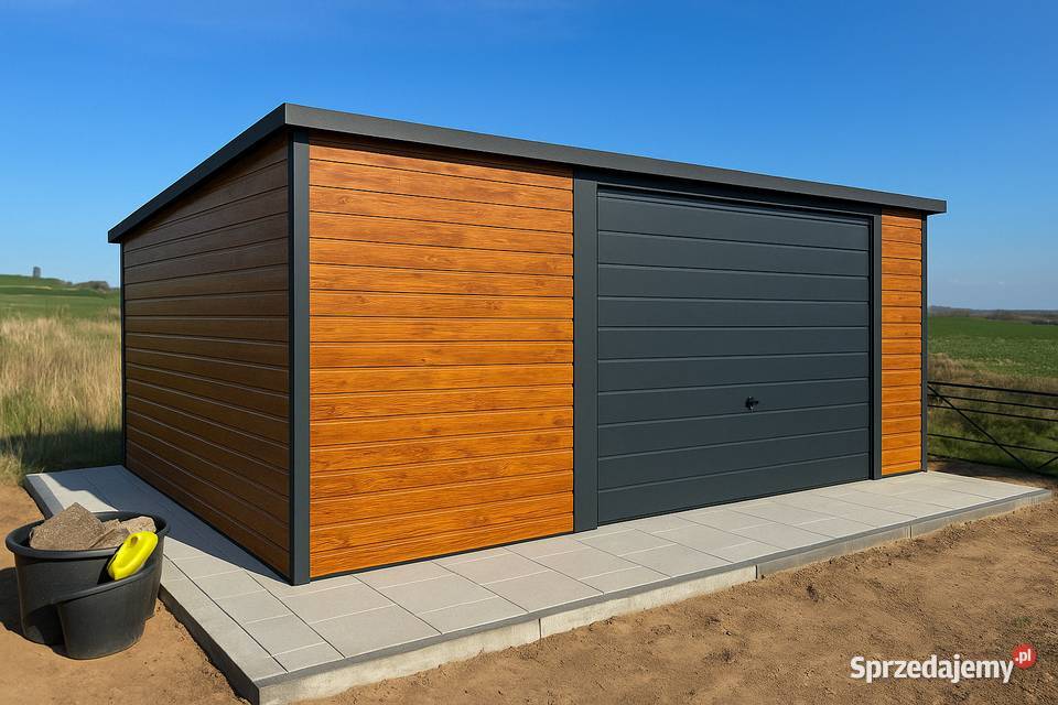 Garaż blaszany 4x4 złoty dąb grafit mat Rzeszów