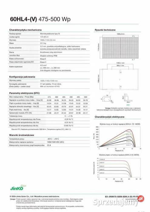 OSTATNIE 5 SZTUK Panel fotowoltaiczny Jinko Łódź