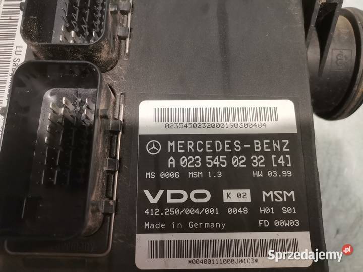 KOMPUTER STEROWNIK SILNIKA MERCEDES BENZ A W168 małopolskie Nowy Sącz