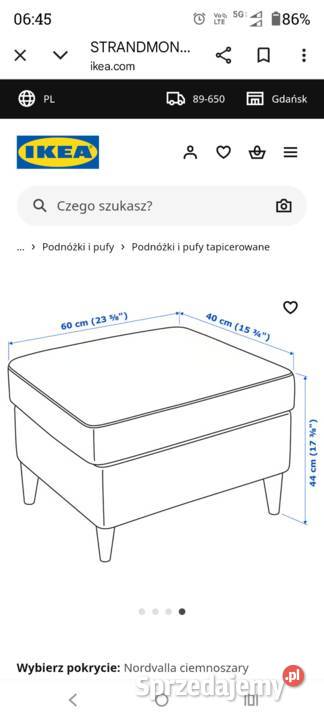 Fotel uszak NORDVALLA rubinowy IKEA