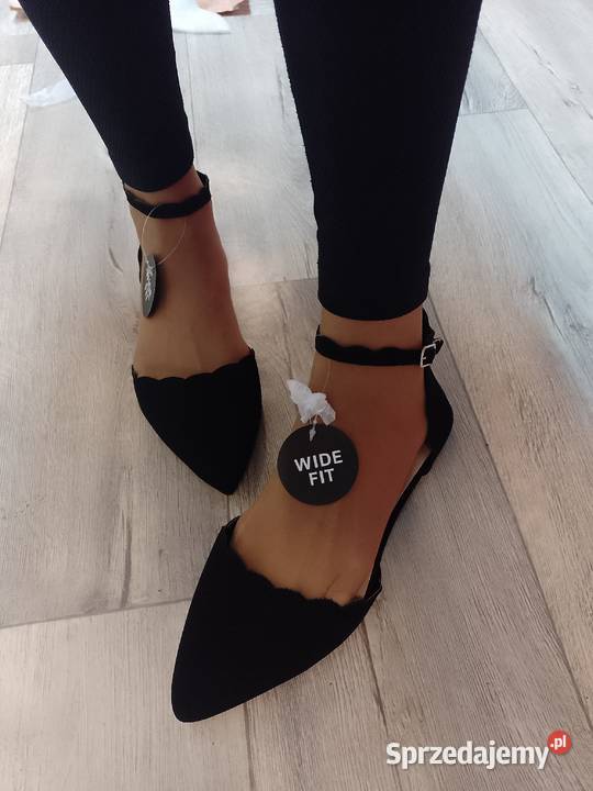 42 Czarne baleriny wieczorowe z zapięciem NOWE Balerinki Kraków sprzedam