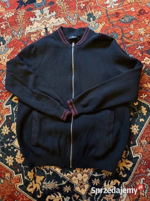 Sweter męski L Carry na zamek z bawełny czarny z długi