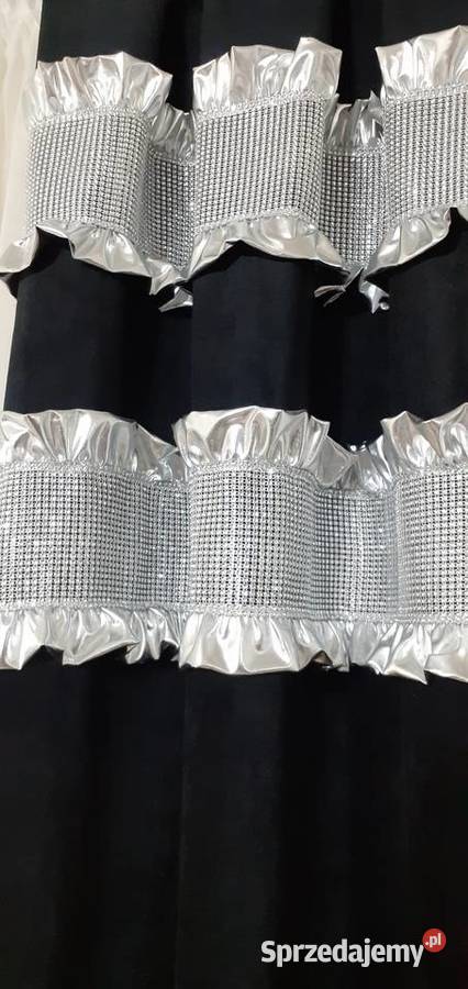 Zasłony welurowe cyrkonie i falbanki Mława