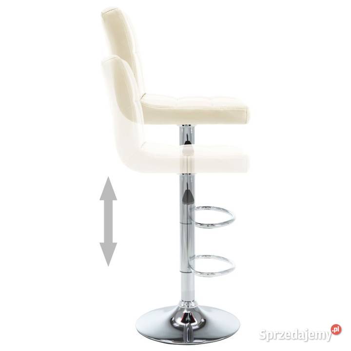 vidaXL Stołki barowe 2 kremowe obite sztuczną mazowieckie Warszawa sprzedam
