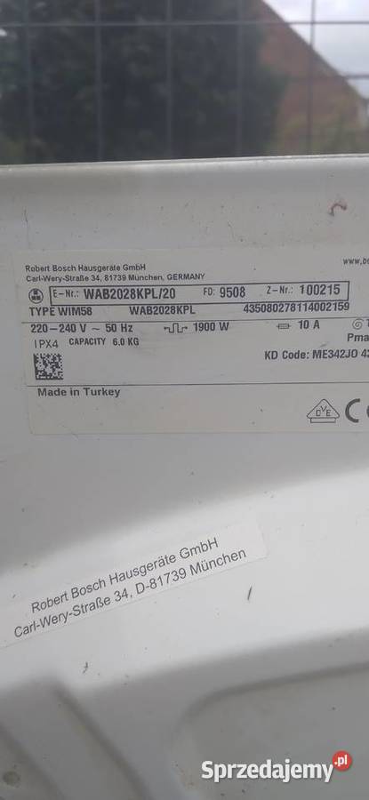 Programator silnik Pralka Bosch WAB2028KPL Kępno