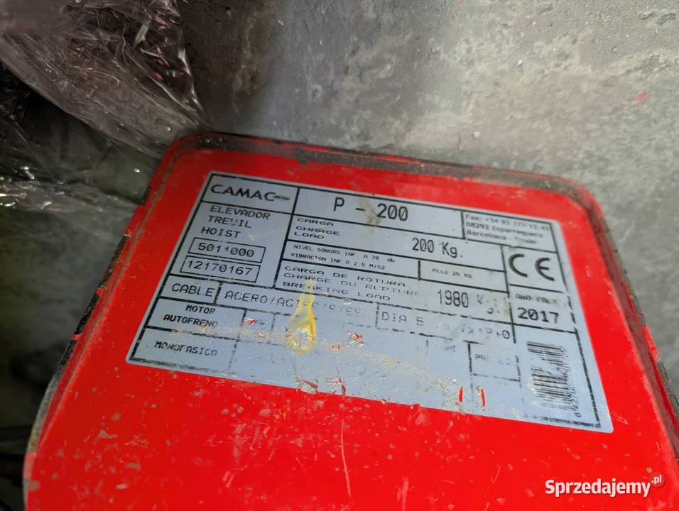 Wciągarka elektryczna Camac P200 Produkcja Poznań