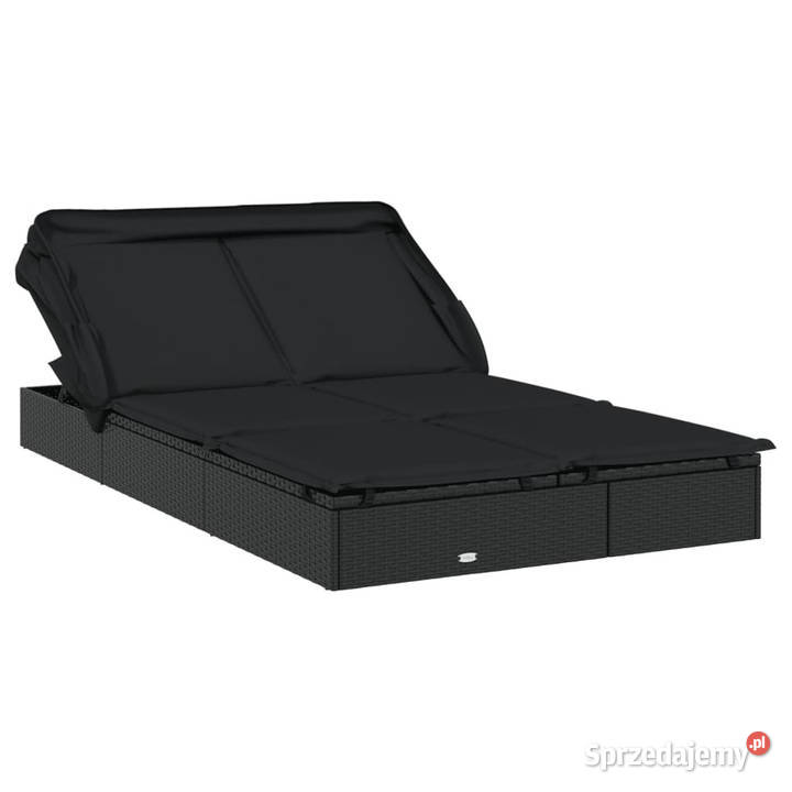 Leżak 2os składany dach czarny 213x118x97 mazowieckie Warszawa