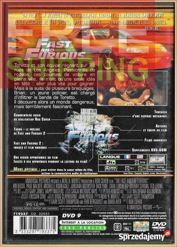 Fast and Furious 2001 DVD Customized Edition The