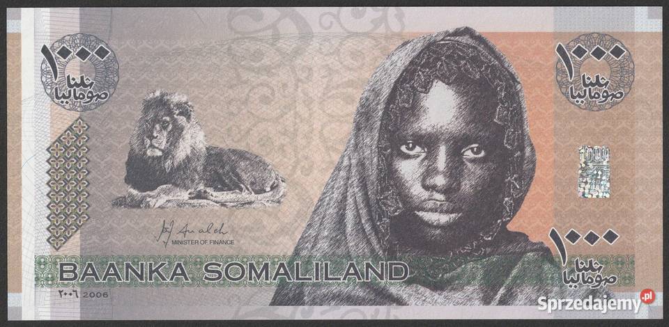 Somaliland 1000 shilling	2006 STAN BANKOWY UNC łódzkie Łódź