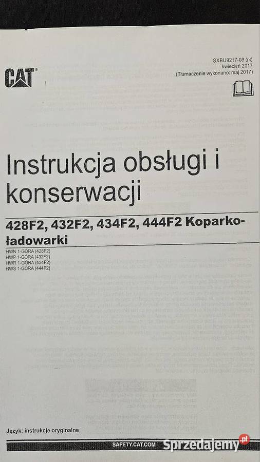 Instrukcja obsługi DTR podręcznik CAT 428F2 Książki i Podręczniki Kielce