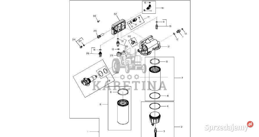 John Deere 9470RX Filtr paliwa RE541394 Silnik wielkopolskie