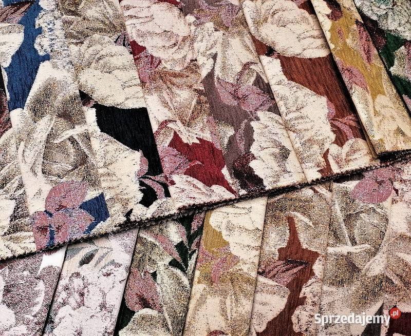 Flores tkanina tapicerska z pięknym wzorem róż mazowieckie Warszawa