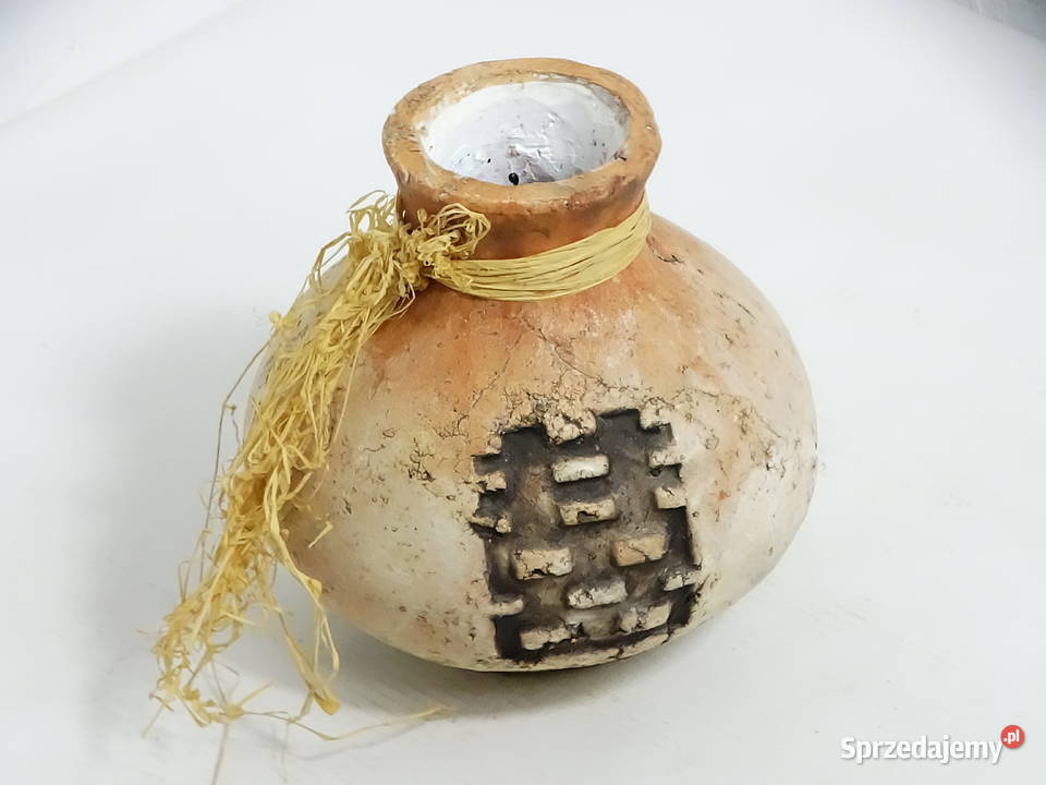 Ceramiczny wazonik retro z symbolem Podwójnego lubelskie sprzedam