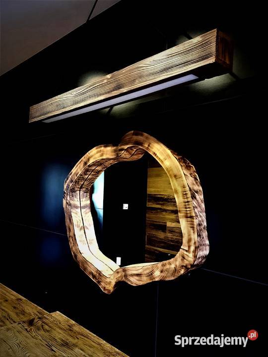 drewniane okrągłe lustra do nowoczesnej łazienki odcienie brązowego sprzedam