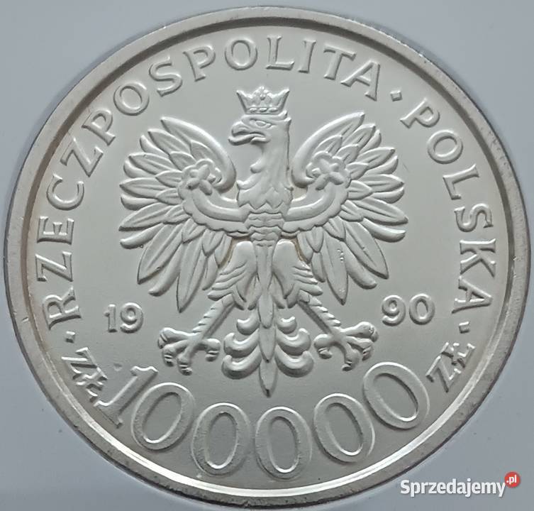 100 000 Solidarność 1990 r Typ B 4 GCN MS 63 Konin
