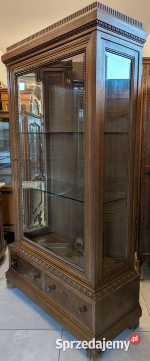 piękna dębowa witrynaserwantka secesyjnasklep